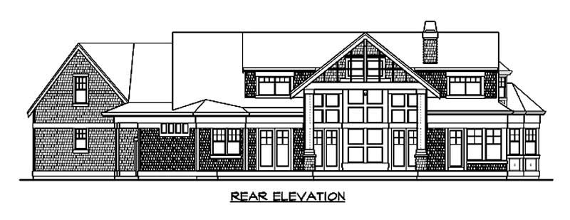 Home Plan Rear Elevation of this 3-Bedroom,3886 Sq Ft Plan -115-1199
