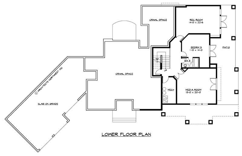 Floor Plan Basement of Luxury Plan #115-1200