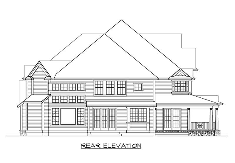 Home Plan Rear Elevation of this 4-Bedroom,4725 Sq Ft Plan -115-1201