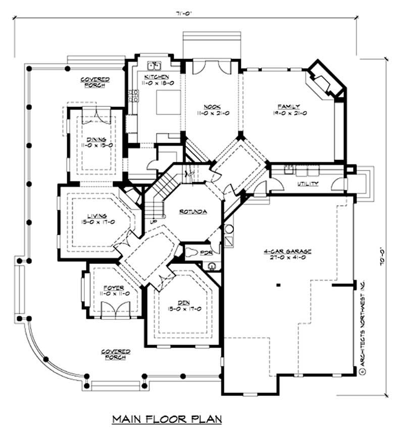 Floor Plan First Story of Country Plan #115-1201