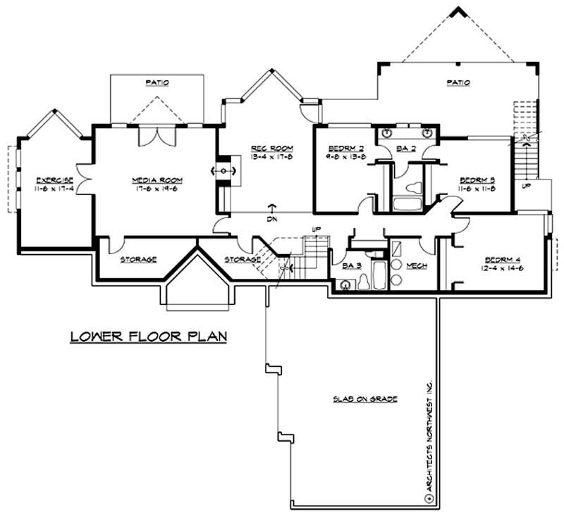 Floor Plan Basement of Luxury Plan #115-1202