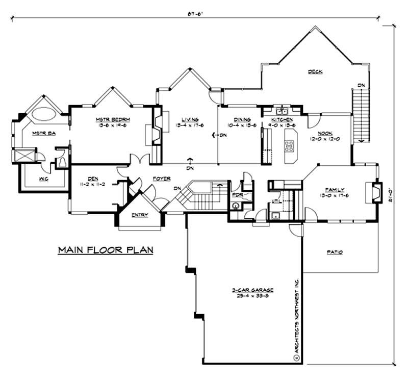 Floor Plan First Story of Luxury Plan #115-1202