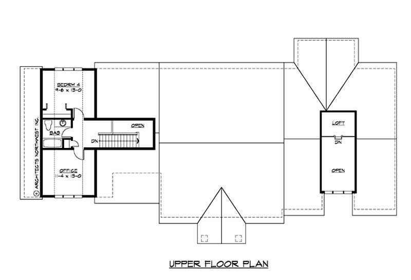 Floor Plan Second Story of Ranch Plan #115-1203