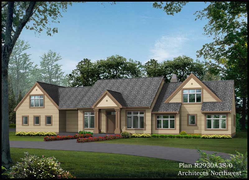 Front View of this 3-Bedroom, 2930 Sq Ft Plan - 115-1203