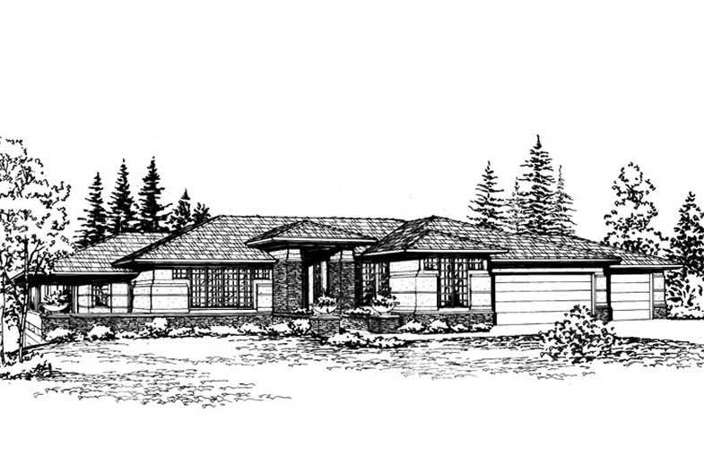 Home Plan Front Elevation of this 5-Bedroom,5300 Sq Ft Plan -115-1206