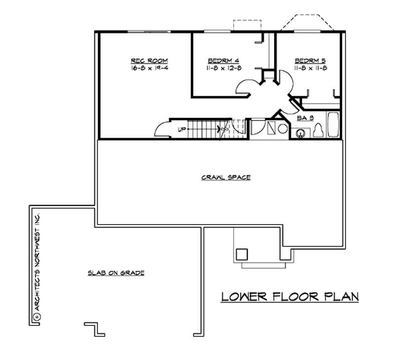 Floor Plan Basement of Ranch Plan #115-1207