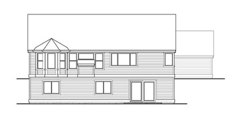 Home Plan Rear Elevation of this 5-Bedroom,2575 Sq Ft Plan -115-1207