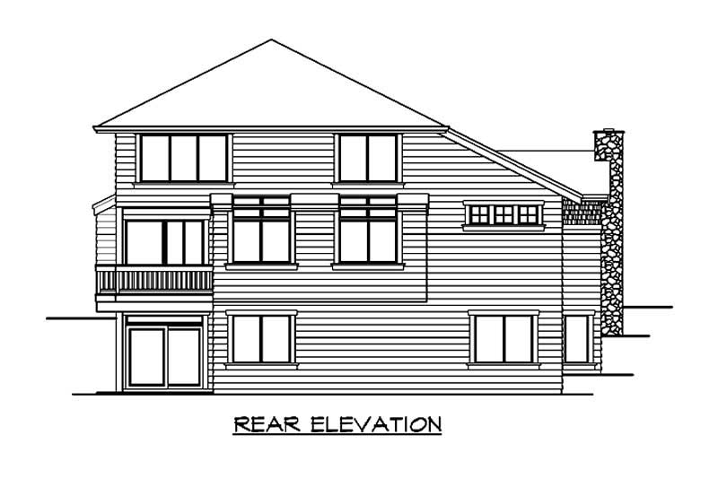 Home Plan Rear Elevation of this 5-Bedroom,3915 Sq Ft Plan -115-1210