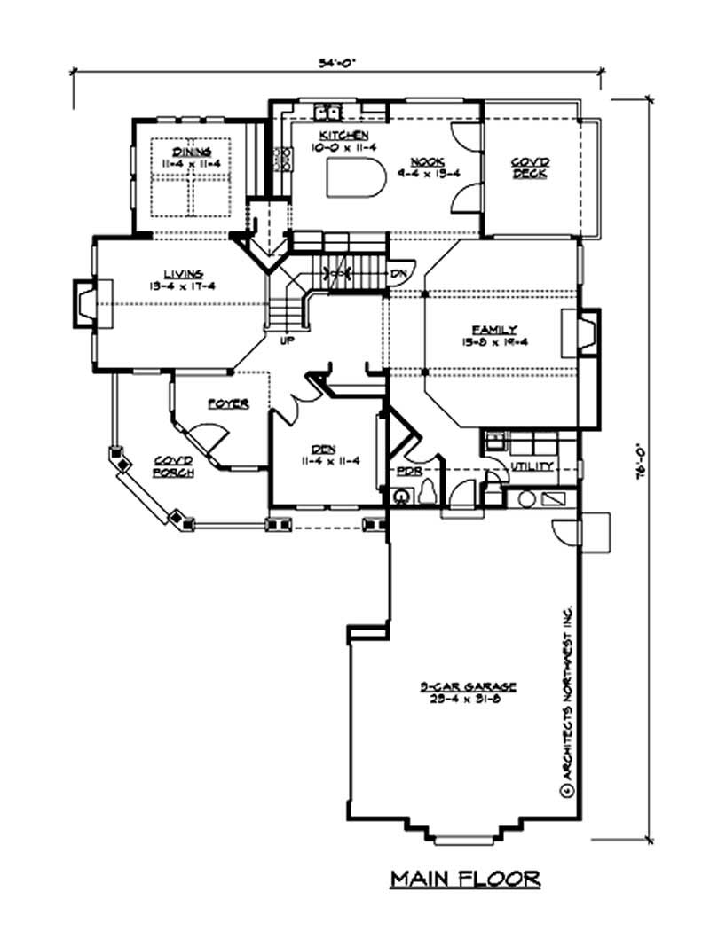 Floor Plan First Story of Ranch Plan #115-1210