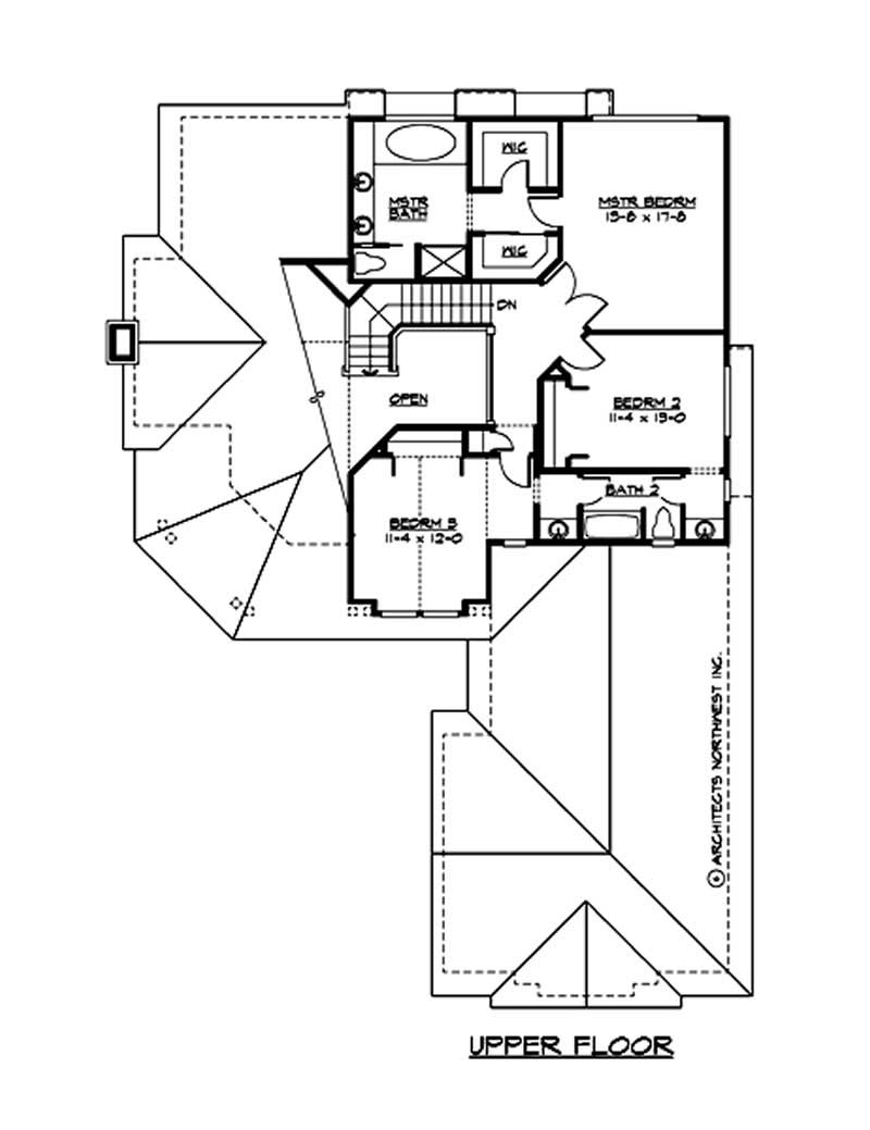 Floor Plan Second Story of Ranch Plan #115-1210