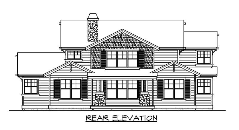 Home Plan Rear Elevation of this 4-Bedroom,2784 Sq Ft Plan -115-1211