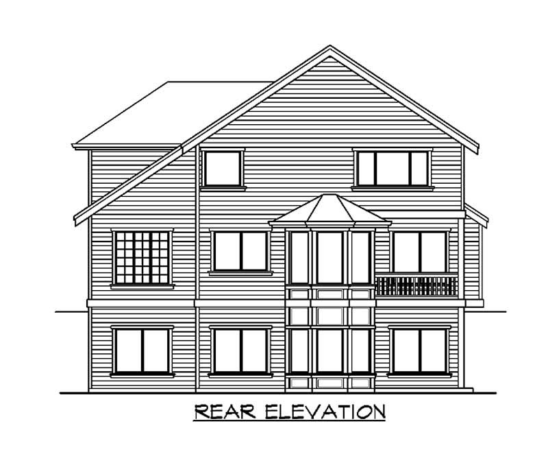 Home Plan Rear Elevation of this 5-Bedroom,4582 Sq Ft Plan -115-1213