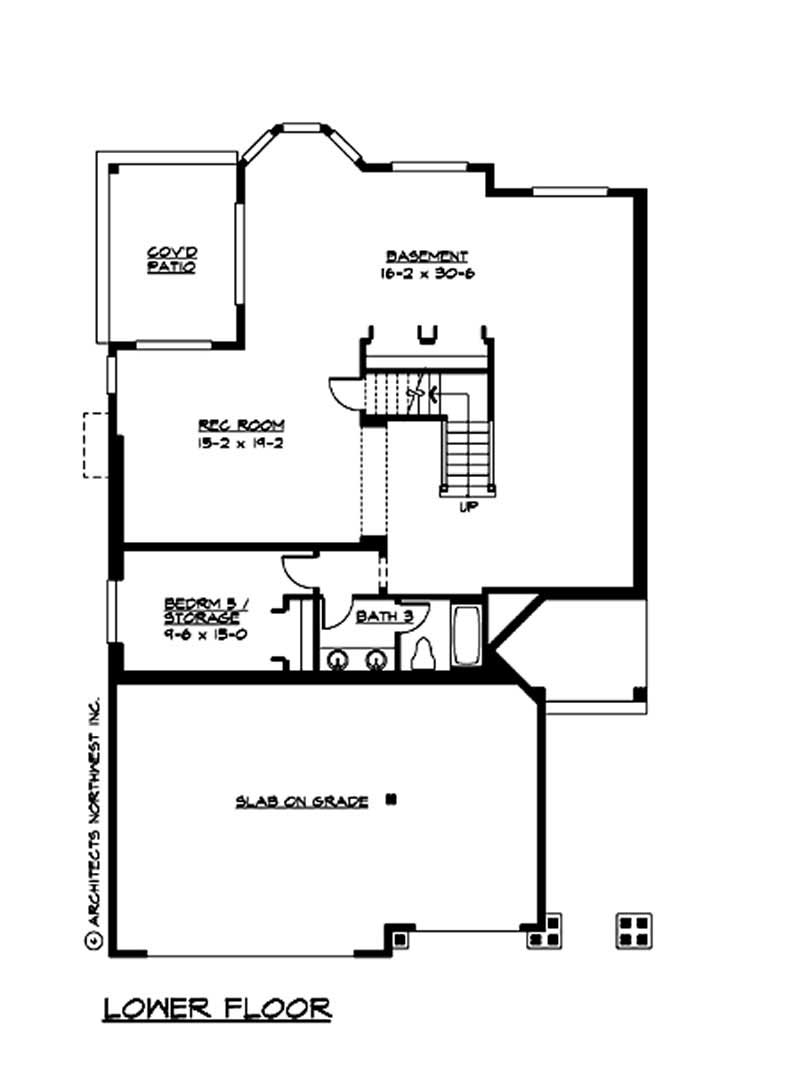 Floor Plan Basement of Ranch Plan #115-1213