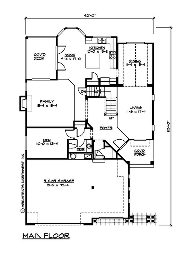 Floor Plan First Story of Ranch Plan #115-1213