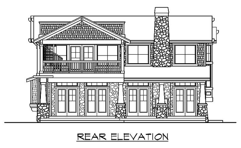 Home Plan Rear Elevation of this 4-Bedroom,3454 Sq Ft Plan -115-1219