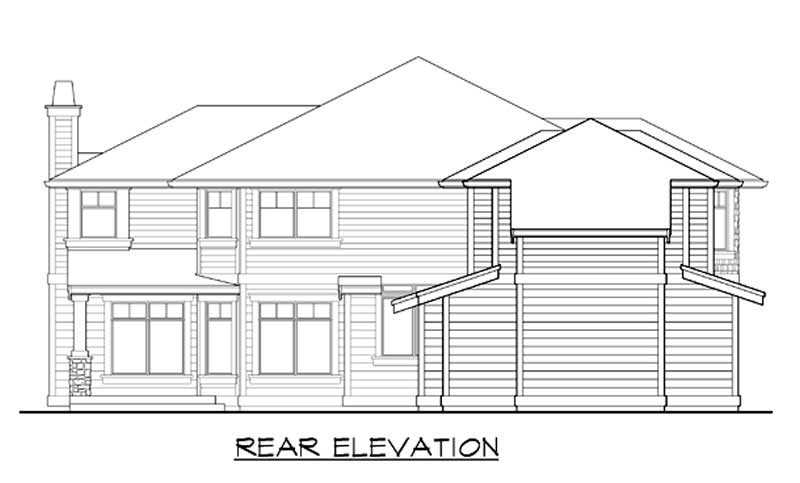 Home Plan Rear Elevation of this 4-Bedroom,4550 Sq Ft Plan -115-1222
