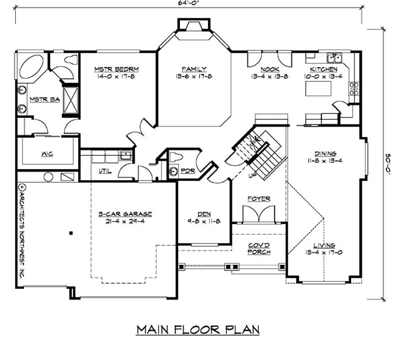Floor Plan First Story of Craftsman Plan #115-1223