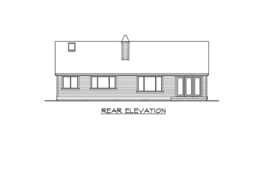 Home Plan Rear Elevation of this 3-Bedroom,2135 Sq Ft Plan -115-1224