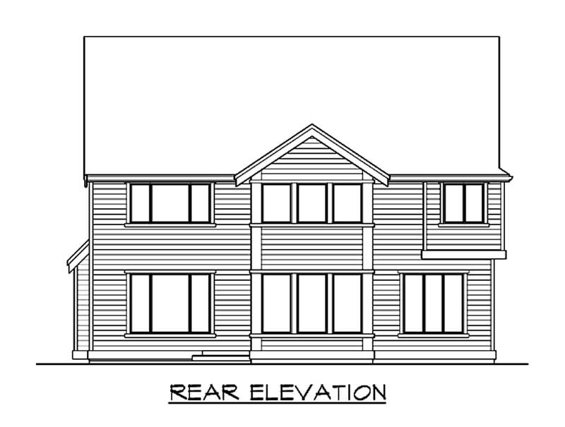 Home Plan Rear Elevation of this 4-Bedroom,3300 Sq Ft Plan -115-1225