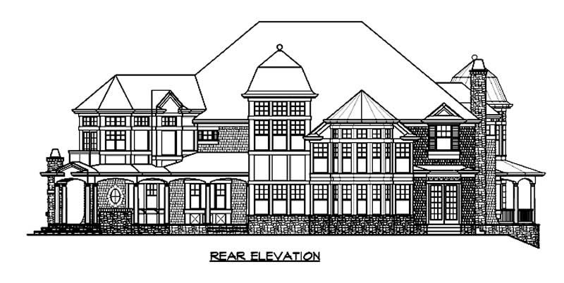 Home Plan Rear Elevation of this 4-Bedroom,9250 Sq Ft Plan -115-1226