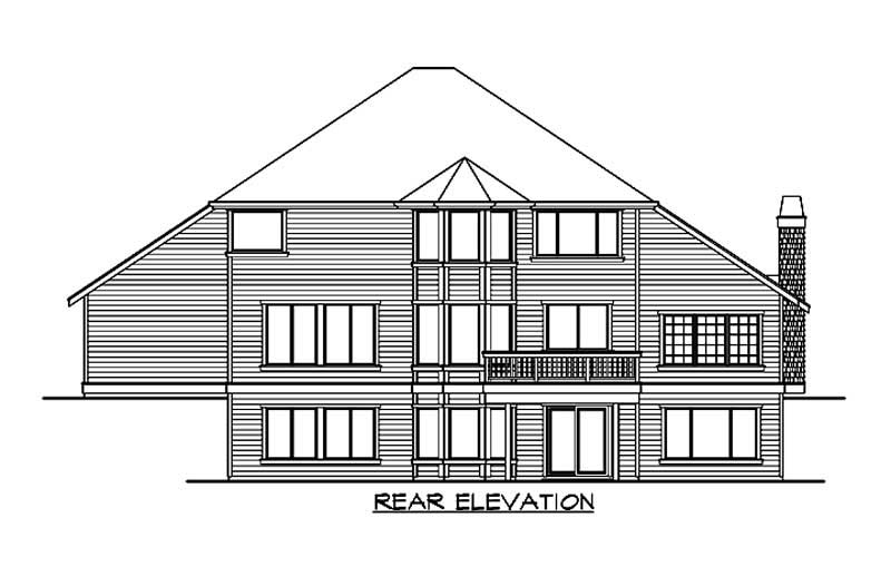 Home Plan Rear Elevation of this 4-Bedroom,3213 Sq Ft Plan -115-1227