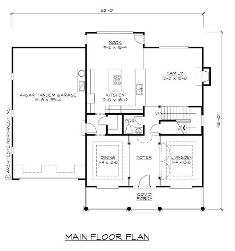 Floor Plan First Story of Farmhouse Plan #115-1229