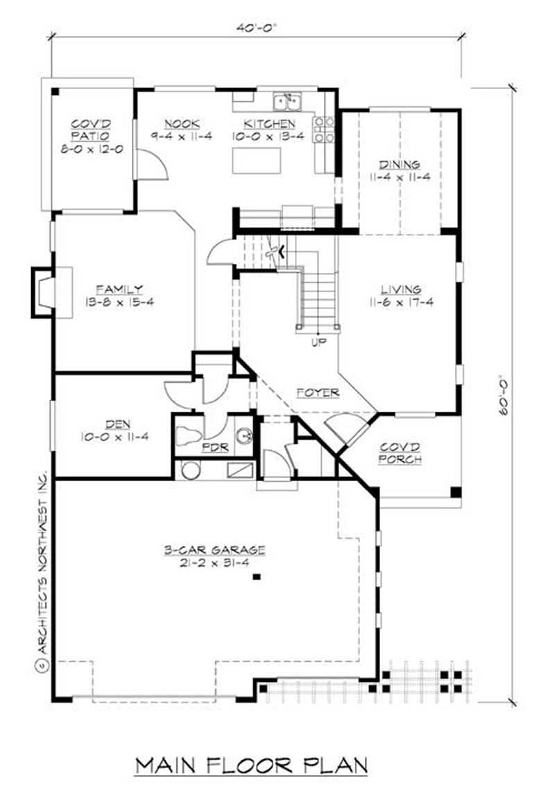 Floor Plan First Story of Craftsman Plan #115-1230