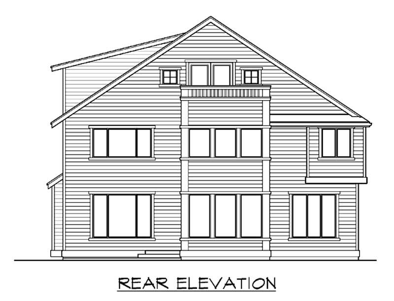 Home Plan Rear Elevation of this 4-Bedroom,3718 Sq Ft Plan -115-1231