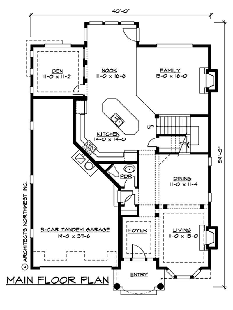 Floor Plan First Story of Ranch Plan #115-1231