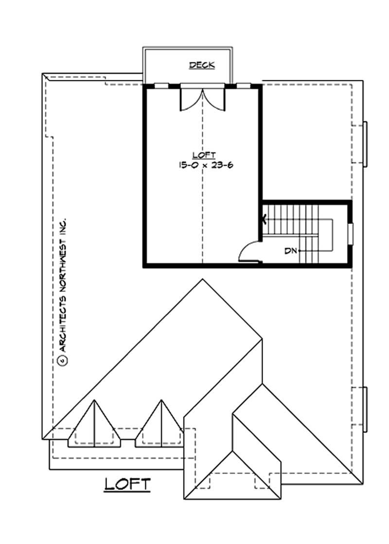 Floor Plan Third Story of Ranch Plan #115-1231
