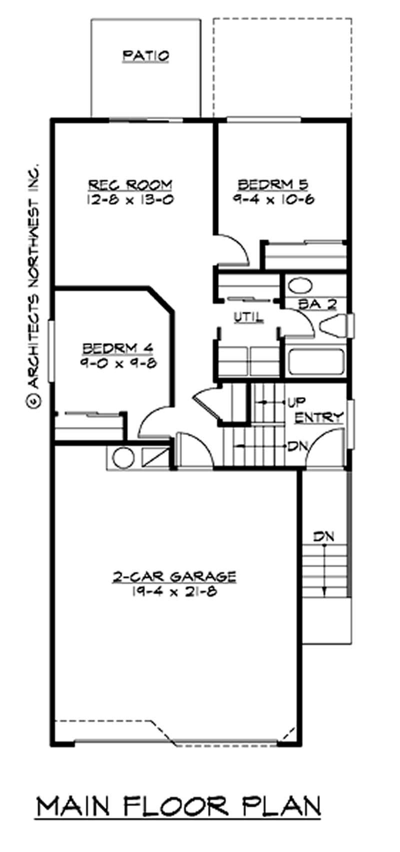 Floor Plan First Story of Ranch Plan #115-1232