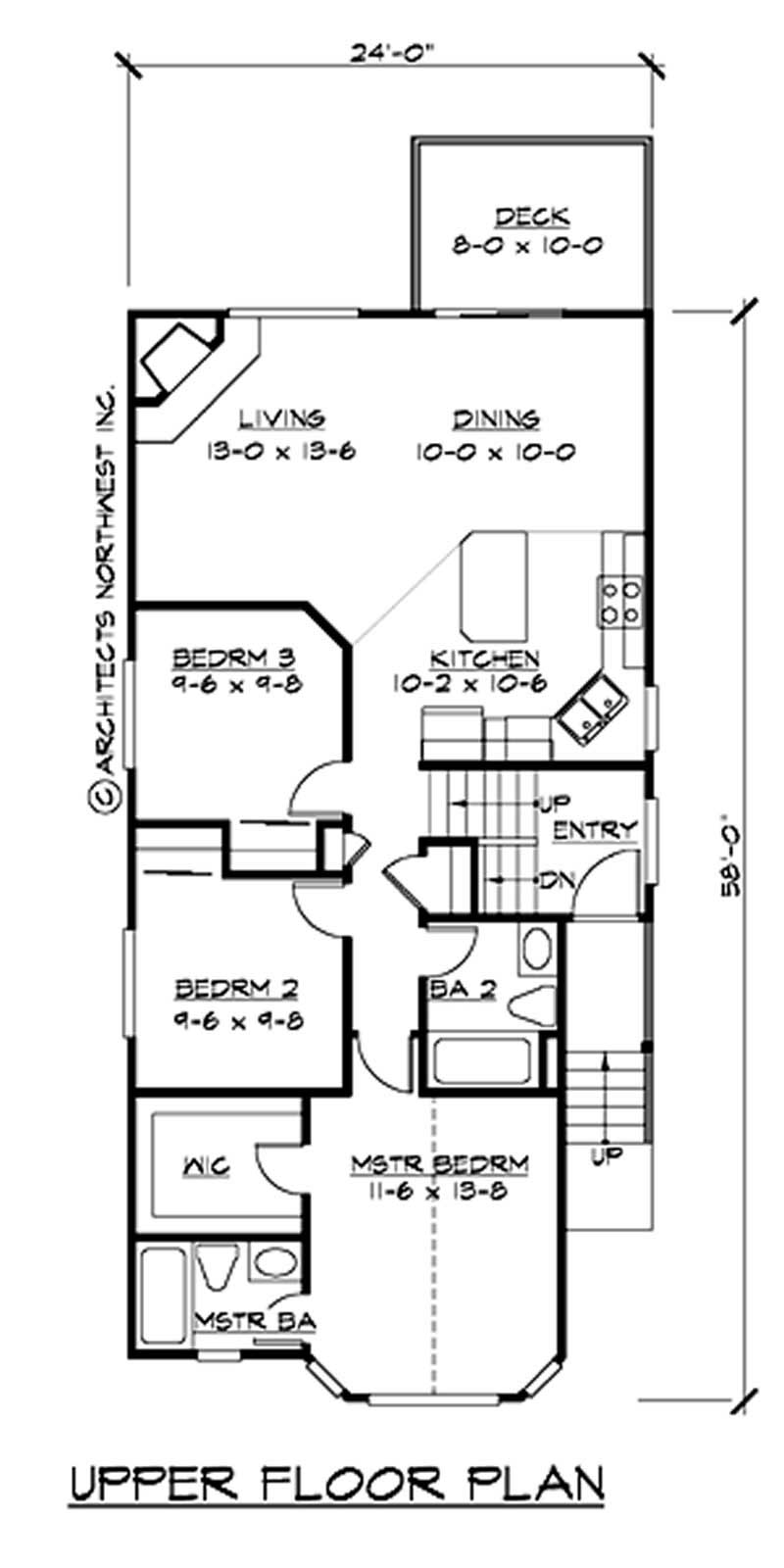Floor Plan Second Story of Ranch Plan #115-1232