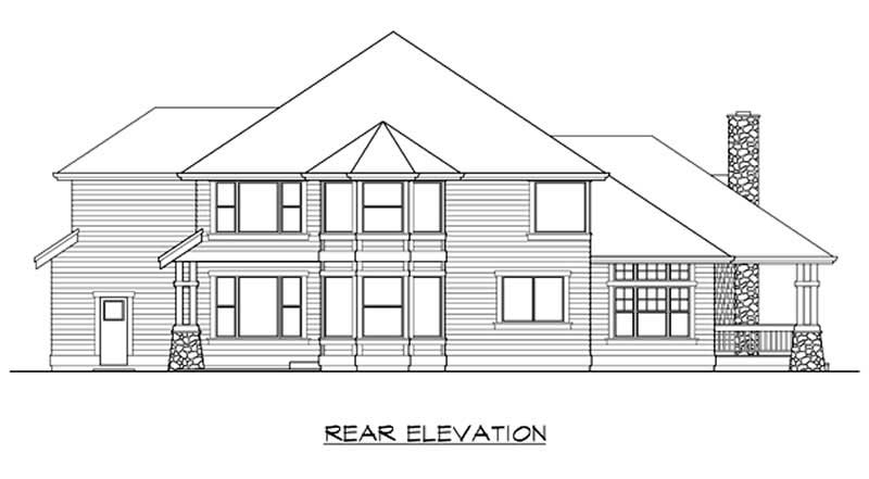 Home Plan Rear Elevation of this 4-Bedroom,3715 Sq Ft Plan -115-1235