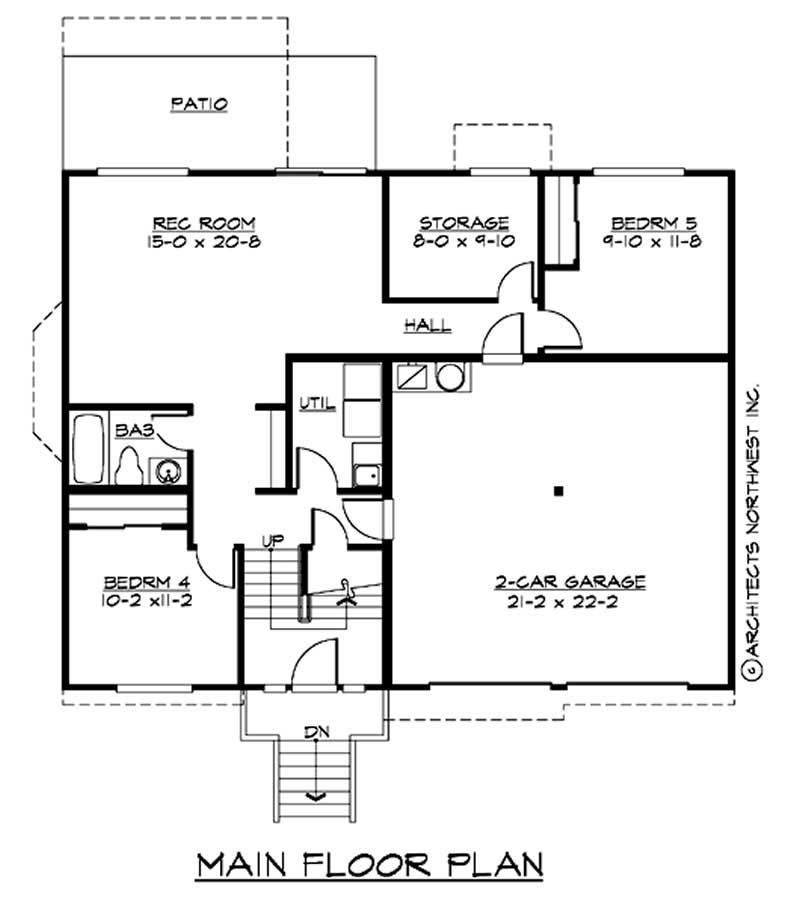 Floor Plan First Story of Ranch Plan #115-1236