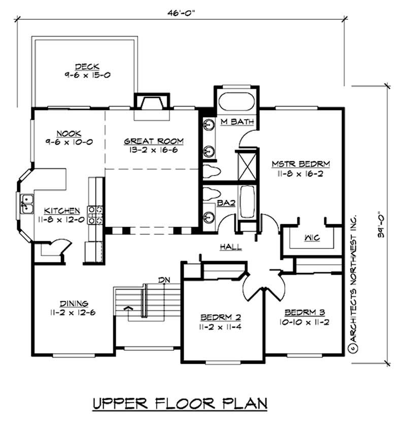 Floor Plan Second Story of Ranch Plan #115-1236
