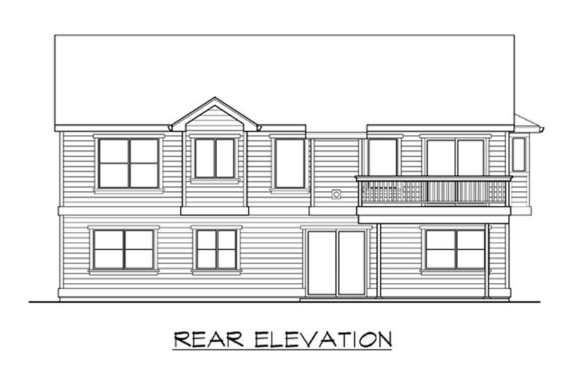 Home Plan Rear Elevation of this 5-Bedroom,2544 Sq Ft Plan -115-1236