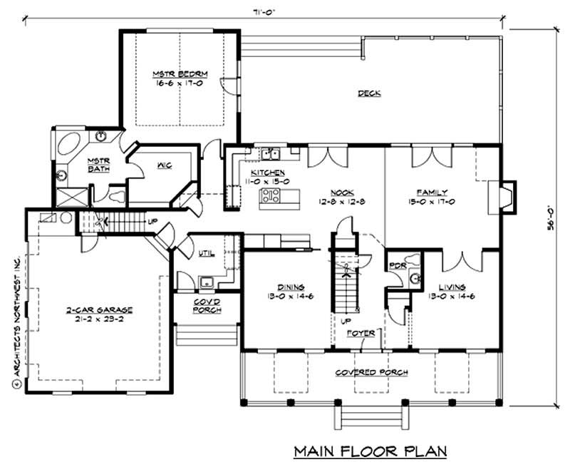 Floor Plan First Story of Cape Cod Plan #115-1239