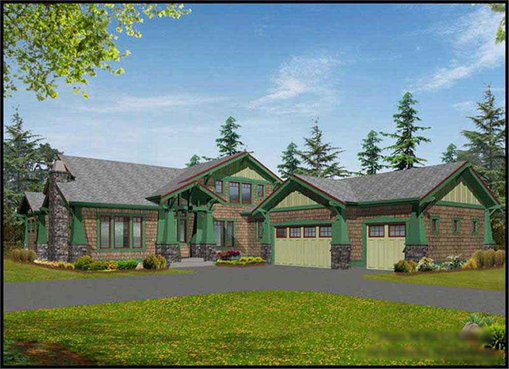 Craftsman Home Plans color front elevation.