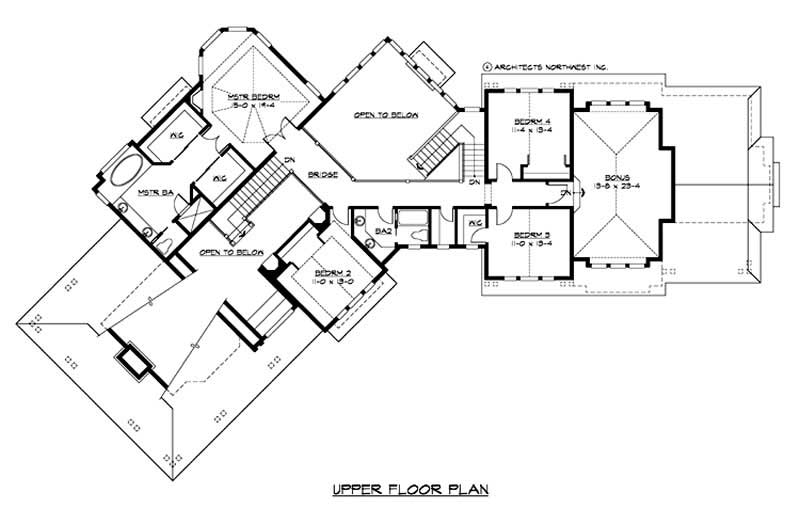 Floor Plan Second Story of Country Plan #115-1243