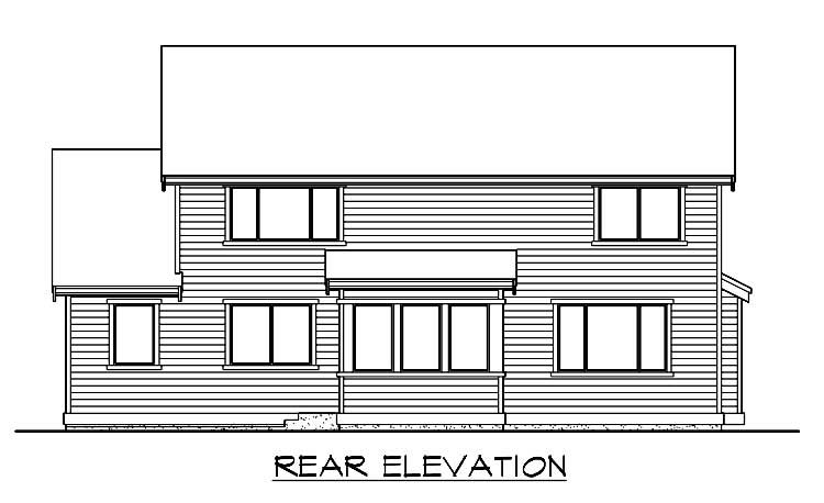 Home Plan Rear Elevation of this 3-Bedroom,2805 Sq Ft Plan -115-1245