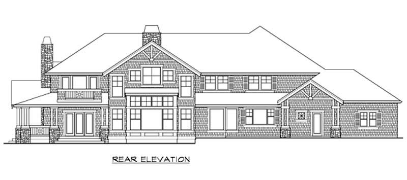 Home Plan Rear Elevation of this 4-Bedroom,4300 Sq Ft Plan -115-1247