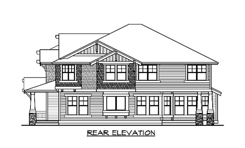 Home Plan Rear Elevation of this 4-Bedroom,4450 Sq Ft Plan -115-1248