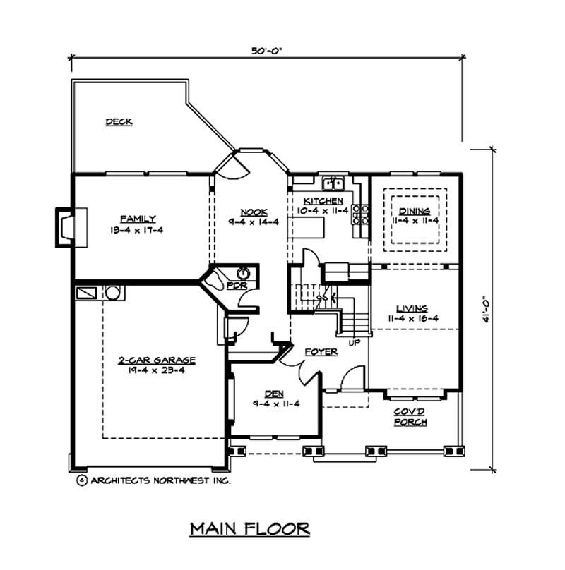 Floor Plan First Story of Ranch Plan #115-1251