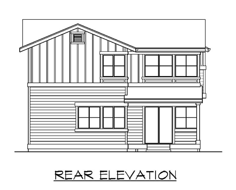 Home Plan Rear Elevation of this 3-Bedroom,1528 Sq Ft Plan -115-1254