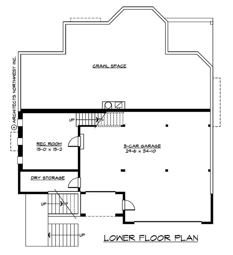 Floor Plan Basement of Luxury Plan #115-1255