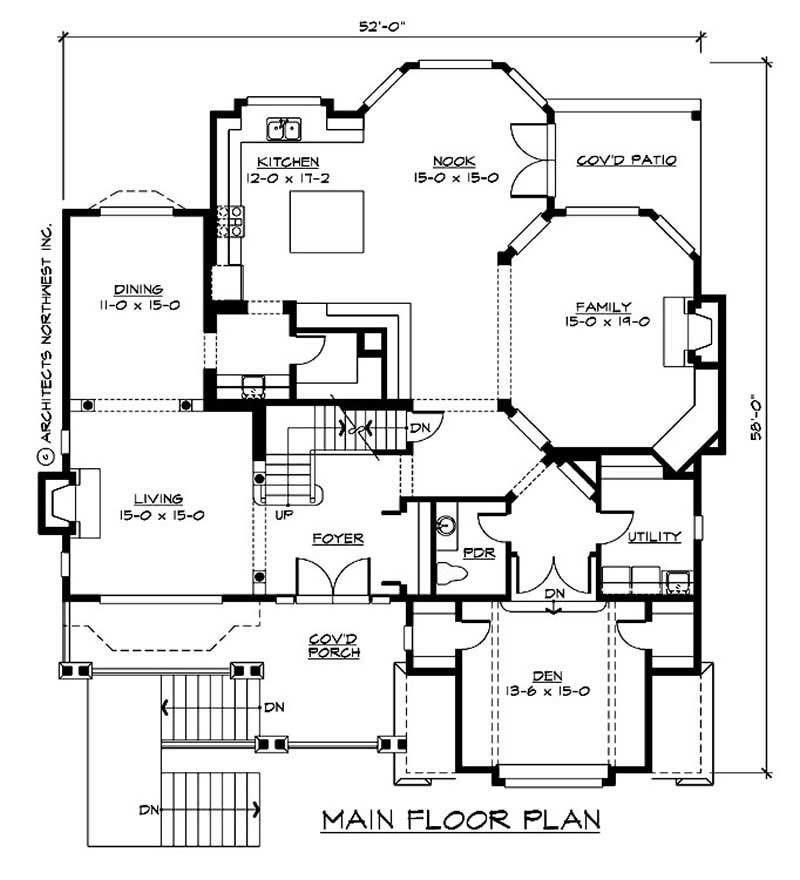 Floor Plan First Story of Luxury Plan #115-1255