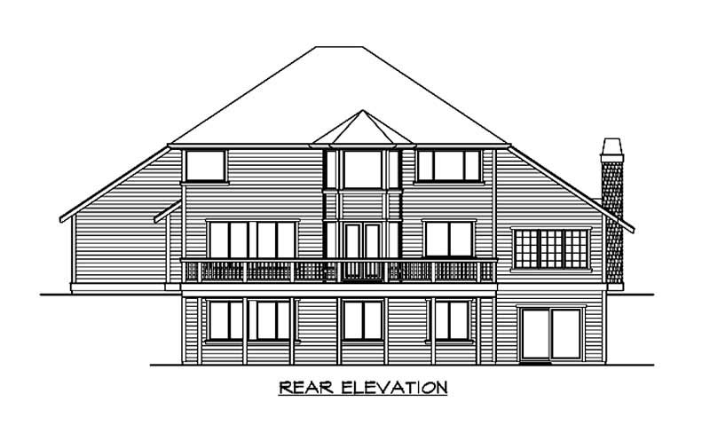 Home Plan Rear Elevation of this 5-Bedroom,4080 Sq Ft Plan -115-1257