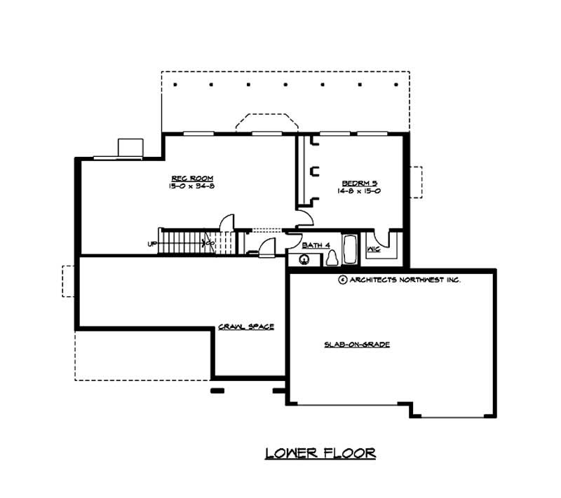 Floor Plan Basement of European Plan #115-1257
