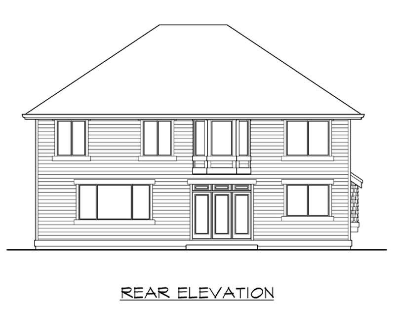 Home Plan Rear Elevation of this 4-Bedroom,3050 Sq Ft Plan -115-1258