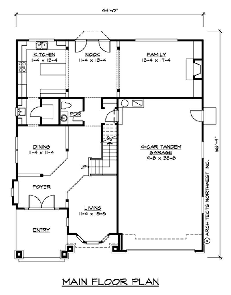 Floor Plan First Story of Ranch Plan #115-1258